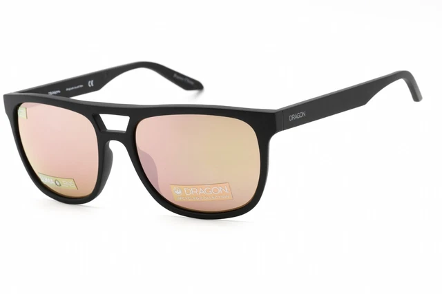 DRAGON DR COVE LL ION 008 Sunglasses Matte Black Frame Rose Gold Lenses 56mm