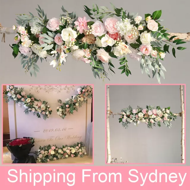 1M Artificial Flower Runner Arrangement Panel Wall Rose DIY Wedding Party Decor