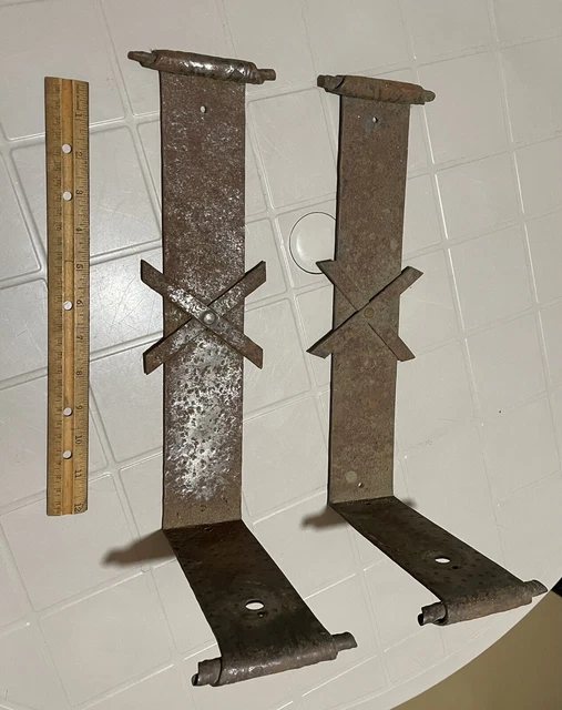 2 Handmade Wrought Iron Brackets Supports Scrollwork Iron￼ 7”x14”x4.5” Lighting?