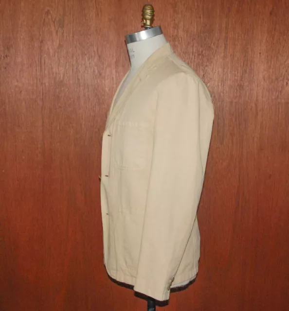 Wallace & Barnes Men's 40R Tan Unstructured Cotton Linen Blazer Jacket 40 R 2