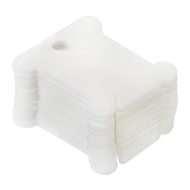 100 piezas tablero de tarjetas de hilo de coser hilo de hilo dental de plástico para bordar, blanco