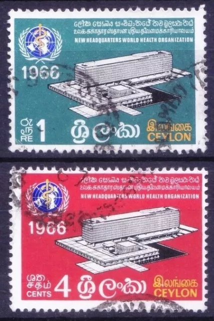 Ceylon Sri Lanka 1966 fine used 2v,, New WHO building [Wg]