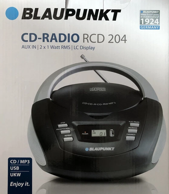 BLAUPUNKT CD RADIO RCD 204 AUX IN LC Display CD MP3 Radio UKW USB CD-R CD-RW