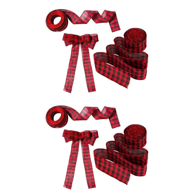 6 pcs Weihnachten Bänder Urlaub Plaid Band Bänder für Haar Bögen