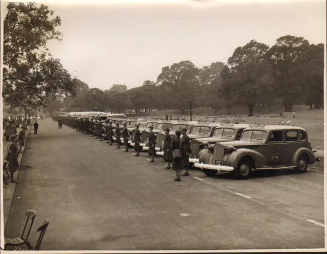 large original ww2 american surgical vehicles on parade with drivers in london