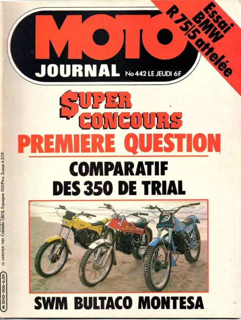 revue MAGAZINE MOTO JOURNAL 1980 N°442 350 de TRIAL SWM BULTACO MONTESA