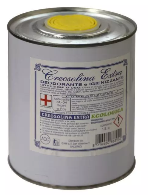 1 Lt Creosolina Originale Disinfettante Civile Piscina Veterinario Cucce Stalle