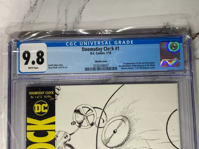 DOOMSDAY CLOCK #1 Sketch Variant CGC 9.8 NM/MT Watchmen, DC Comics 2