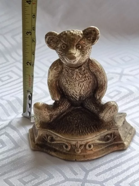 RARO Oso de Peluche Pesado De Colección Latón Doortop aprox 720 g