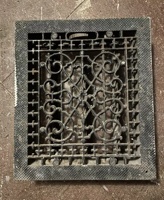 ANTIQUE CAST IRON FLOOR REGISTER HEAT GRATE FITS 10x12