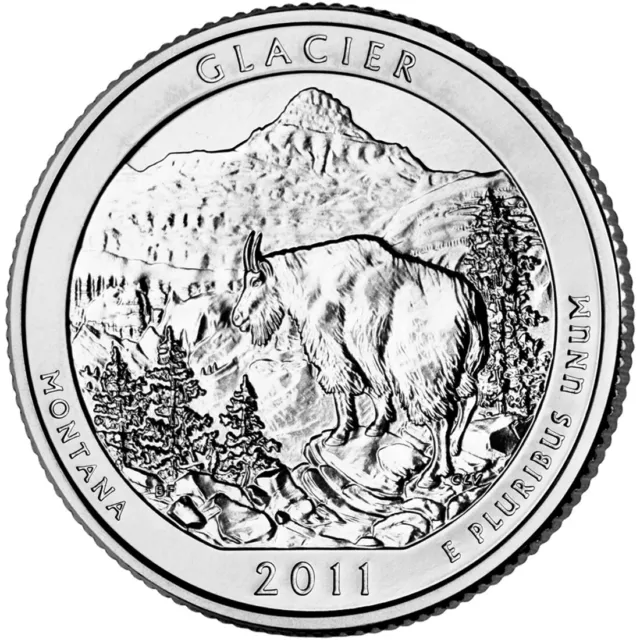 2011 P Glacier NP Quarter. ATB Series Uncirculated From US Mint roll.