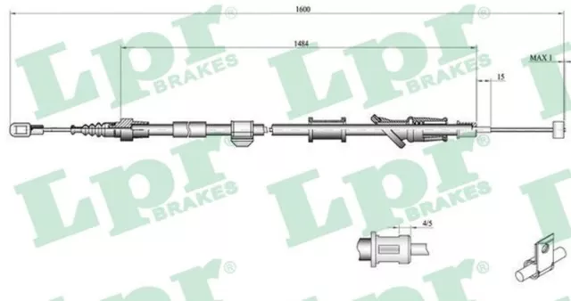 LPR Bremsseil Seilzug Feststellbremse C0920B für VOLVO S40 1 644 V40 645