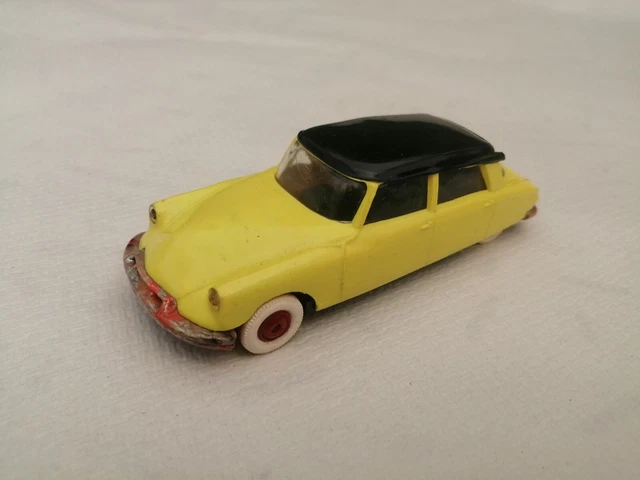 Ancien Norev  Citroen Ds 19 Jaune Toit Noir
