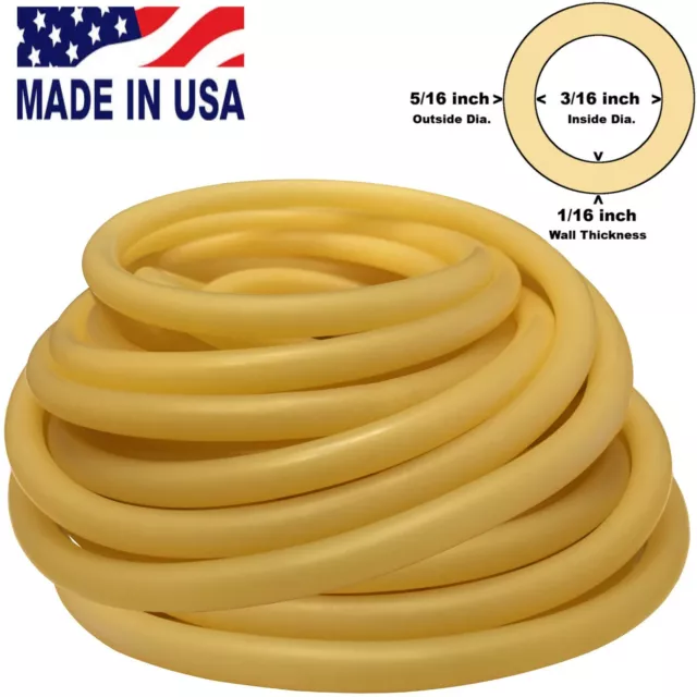 30 feet CONTINUOUS 5/16"(8mm)OD 3/16"(5mm)ID Latex Rubber Tubing AMBER (604A)