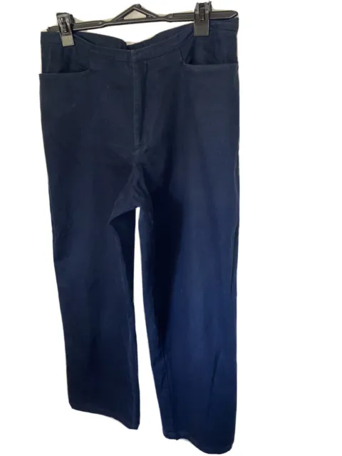 Womens Colorado Pants Relaxed Leg Zip Front Pockets Navy Cotton S 14 great cond.