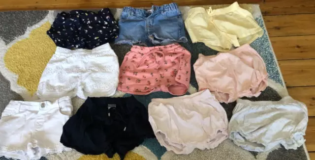 GIRLS SHORTS BUNDLE JOBLOT 9-12 months NEXT ZARA H&M LOVELY CONDITION 10 ITEMS