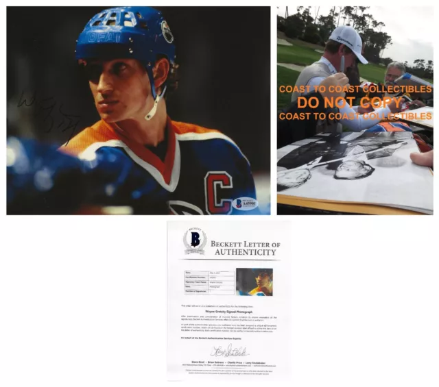 Wayne Gretzky signed Edmonton Oilers 8x10 photo Beckett COA proof autographed.