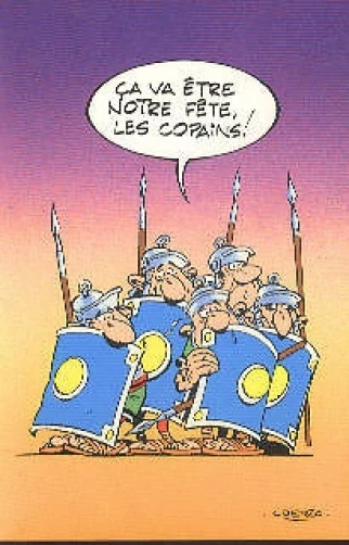 Asterix et Obelix Anniversaire romains carte postale cp postcard Goscinny Uderzo