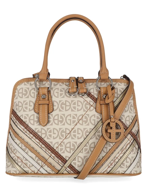 GIANI BERNINI Women's Beige Detachable Double Flat Strap Tote Handbag Purse GIANI BERNINI Women's Beige Detachable Double Flat Strap Tote Handbag Purse