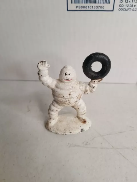 Michelin Tire Man Cast Iron Goodyear Collector Paperweight Metal Tires 3.25"