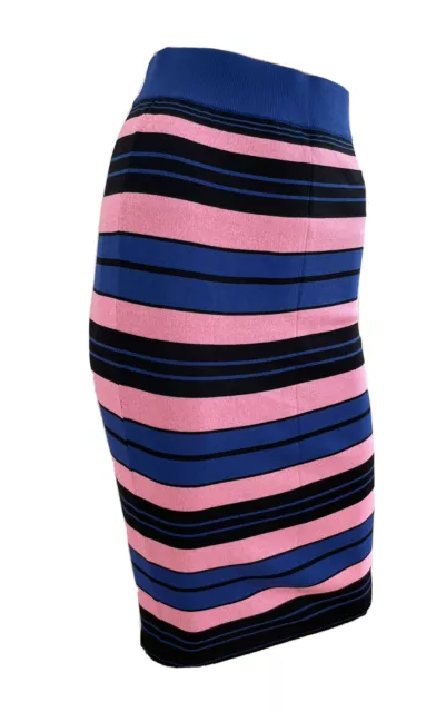 Topshop Pink Blue Stripe High Waist Midi Pencil Skirt Uk 8 Eu 36 Us 4 Xs Bnwt 3