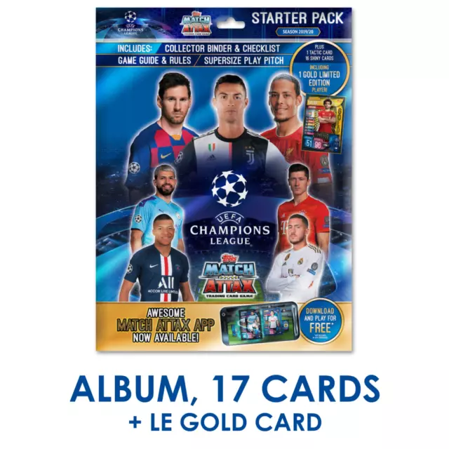 2019-20 Topps Match Attax Champions League Starter Album +17 Cards In Stock