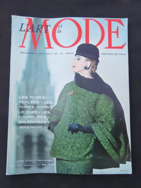 VINTAGE L'ART ET la Mode French Fashion Magazine November 1961 Rare ...