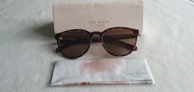 Ted Baker brown tortoiseshell SPECTACLES / glasses frames. Cecile. With case.