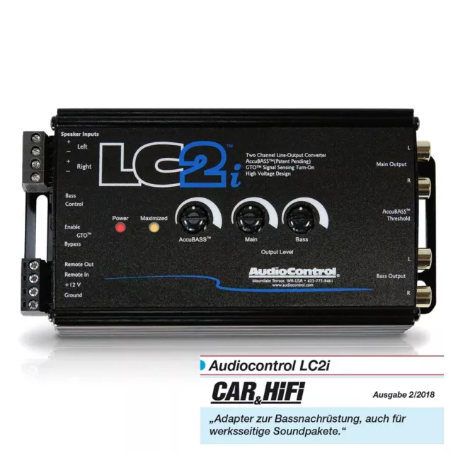 2-Kanal High-Low-Converter LC2i AudioControl mit GTO™ AccuBASS® Bass-Steuerung