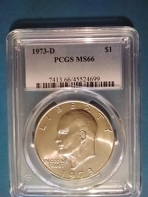 1973 D Eisenhower Dollar Pcgs Ms66