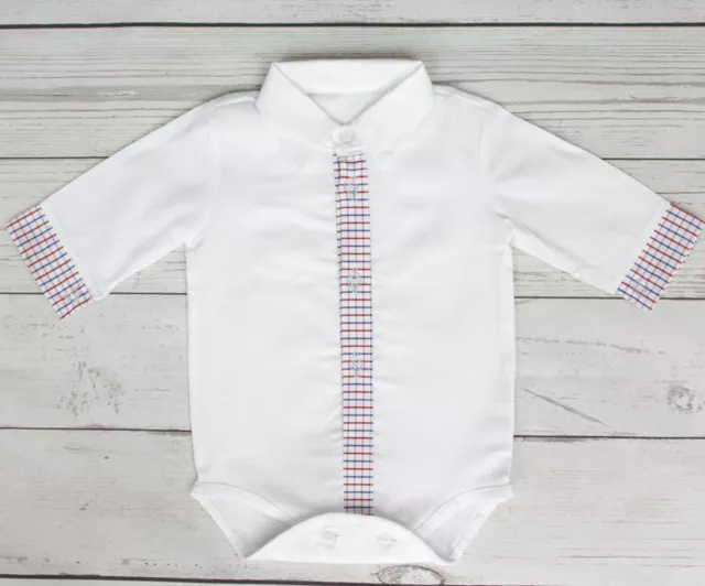 Baby Boy White Smart Shirt Style Formal Bodysuit Body Shirt Long  Sleeve 0-18M