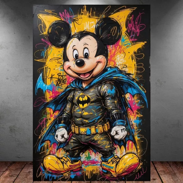 Leinwand Bilder Xxl Pop Art Bat Mouse Graffiti Bunt Abstrakt Wand Poster P165