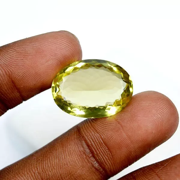 13.52 Ct Vvs Natural Green Gold Lemon Quartz Oval Cut Top Quality Loose Gemstone