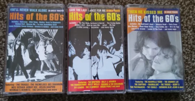 Job Lot Hits Of The 60'S Cassettes Tapes, Various Artists, All Look Great Con.