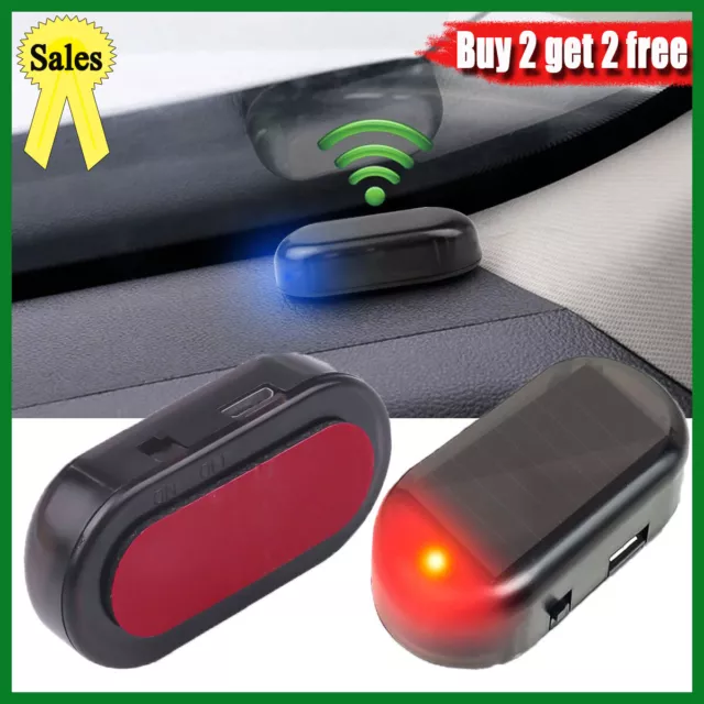 Car Fake LED Solar Power Alarm Lights Security Anti-Theft Warning Flashing Lamp