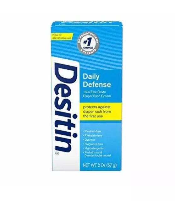 Desitin Daily Defense Baby Diaper Rash Cream 2 Oz 13% Zinc Oxide Barrier 2025