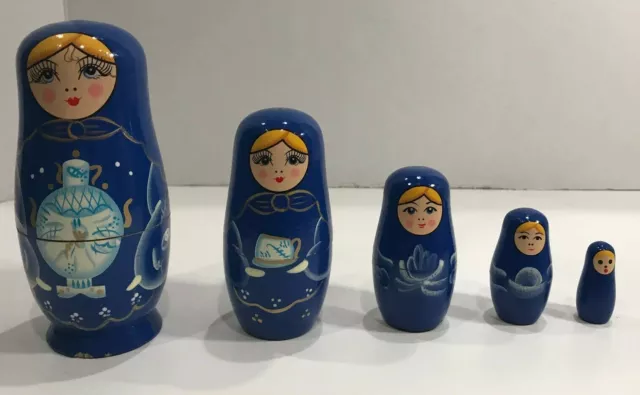 Set 5 Russische Matrjoschkapuppen Stapel Puppen Babuschka Matroschka