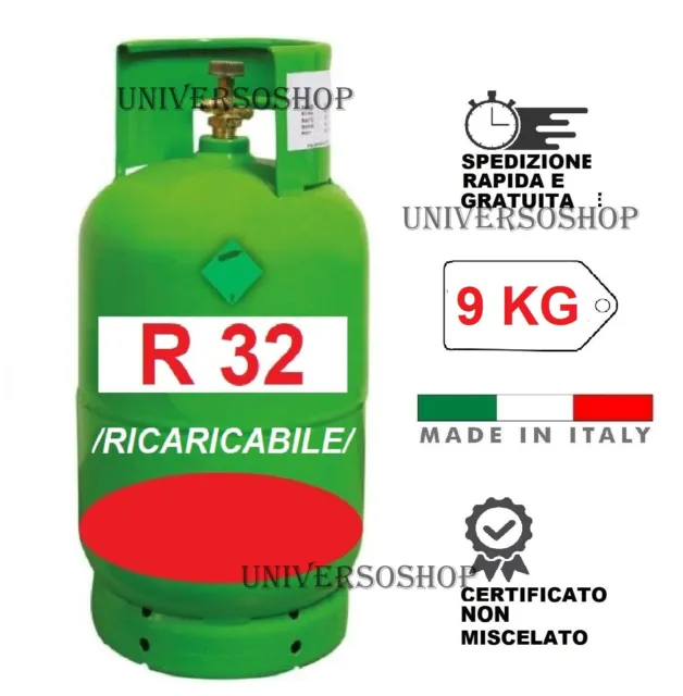 Gas R32 Refrigerante Per Climatizzatori Bombola Ricaricabile Da 9 Kg