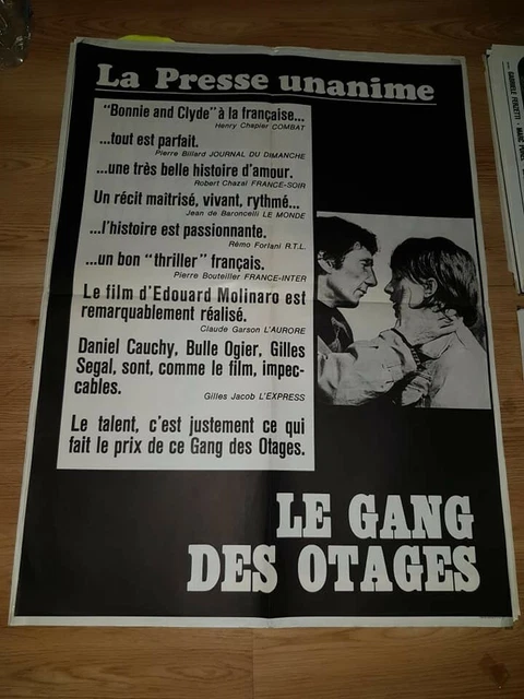 Affiche de cinéma d'époque du film: LE GANG DES OTAGES de 1972 (60x80cm)