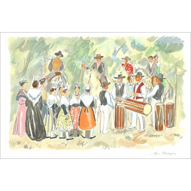 LITHOGRAPHIE LA FETE Dans La Cour Karen Tual N° 9/200 EUR 90,00