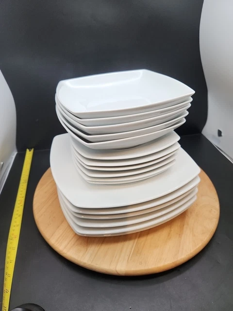 FARGON Set Da 6 Piatti E Ciotole In Melamina Bianca, Infrangibili E Lavabili In Lavastoviglie - Foto 3