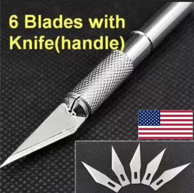 15pc Precision Knife Set Razor Blade Cutting Tool Kit Craft Hobby for Exacto