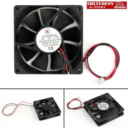 DC Brushless Cooling PC Computer Fan 12V 8020s 80x80x20mm 0.15A 2 Pin Wire/AU