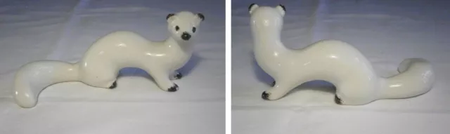 Arctic polar fox ermine sable USSR russian ukrainian porcelain figurine Vintage