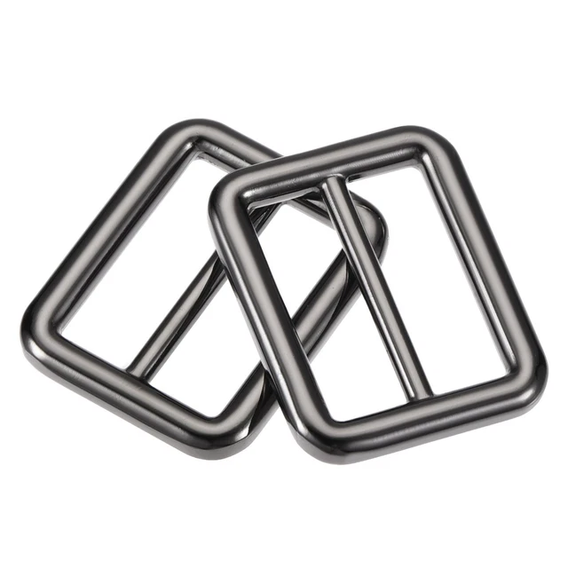 25mm (0,98") Metallo Slitta Cinturino Regolabile Fibbia Chiusura Nero 4pz