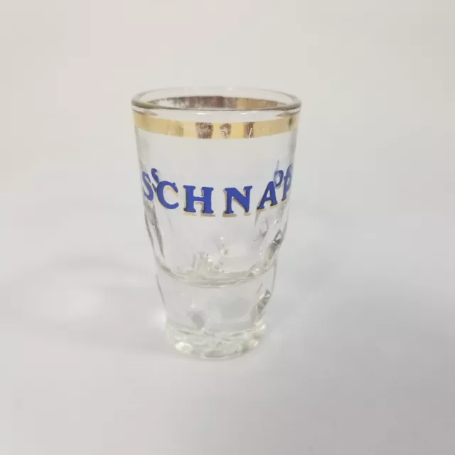 Schnapps Gold Rimmed Shot Glass Crystal