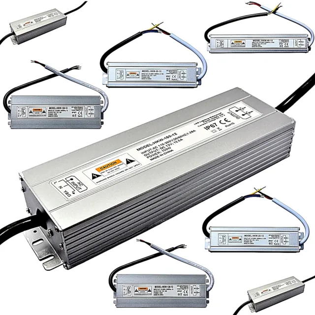 Dc 12V LED Transformateur Bloc Alimentation Étanche IP67 LED Stripe 10W - 400W