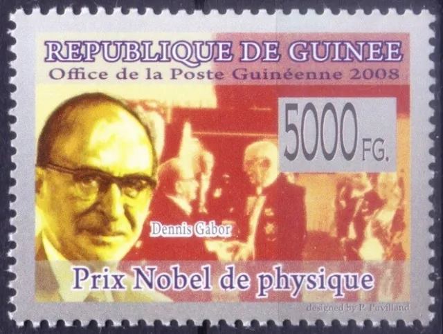 Guinea 2008 MNH, Nobel Physics, Dennis Gabor, Invented Holography