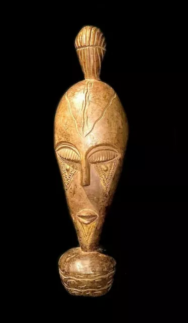 African Wooden Hand Carved Vintage Wall masks Hanging masks Mbole/ela statue 539