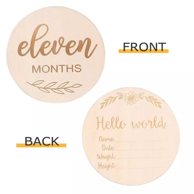 Wooden Monthly Milestone Photo Cards Pregnancy Growth Announcement Cards  Baby